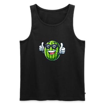 Coole Wassermelone Sommerfrucht Sonnenbrille - Männer Premium Bio Tank Top - Schwarz - Vorne - AI Model Male 178 light (178cm)