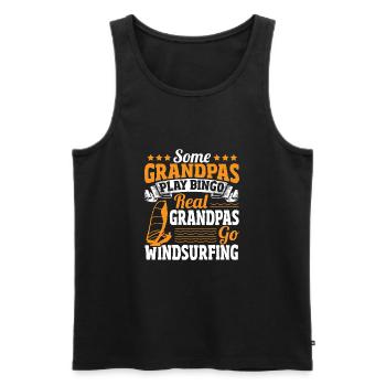 Segeln und Surfen, Wassersport, Windsurf-Outfit - Männer Premium Bio Tank Top - Schwarz - Vorne - AI Model Male 178 light (178cm)