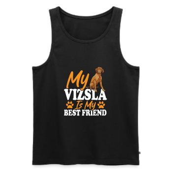Vizsla Hundebekleidung Vizsla Grooming Vizsla - Männer Premium Bio Tank Top - Schwarz - Vorne - Michal (187cm)