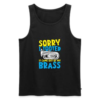 Tuba Sorry I Tooted It Came Out Of My Brass - Männer Premium Bio Tank Top - Schwarz - Vorne - Michal (187cm)