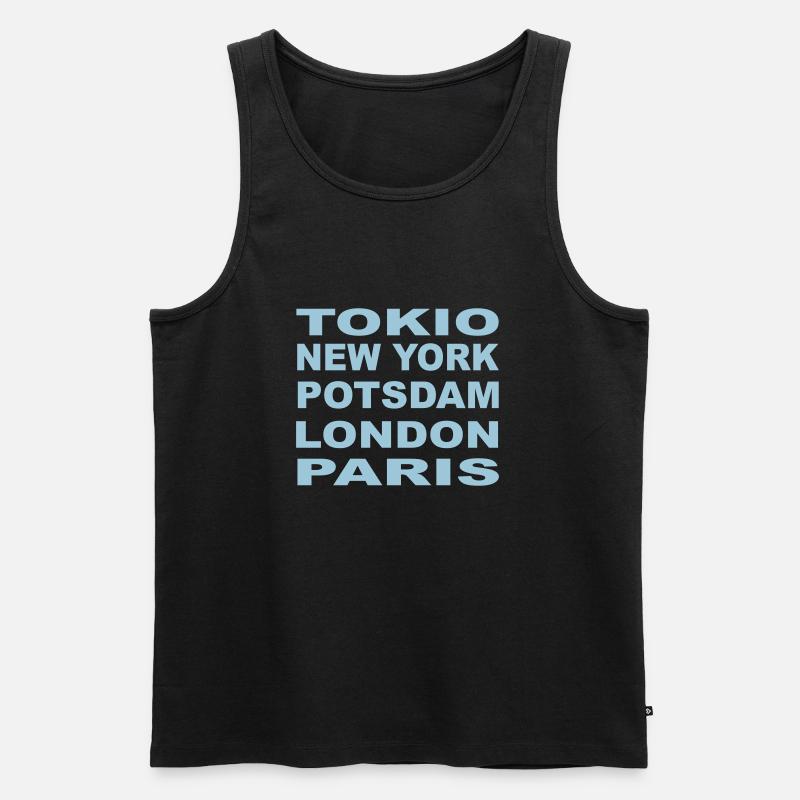 METROPOLE POTSDAM - Männer Premium Bio Tank Top - Schwarz