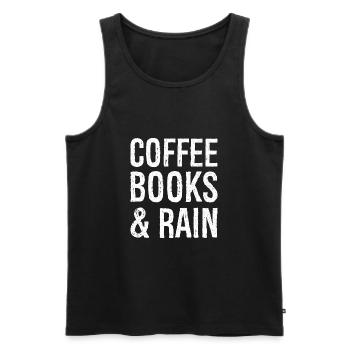 coffee books rain funny shirt - Men's Premium Organic Tank Top - black - Front - Michal (187cm)