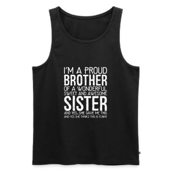 Ich bin stolzer Bruder einer wunderbaren Süßigkeit - Männer Premium Bio Tank Top - Schwarz - Vorne - AI Model Male 178 light (178cm)