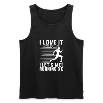 Cross Country Runner Design - XC Coach - Running - Men's Premium Organic Tank Top - black - Front - Michal (187cm)