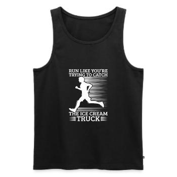 Marathon Runner Trying Catch IceCream Truck - Männer Premium Bio Tank Top - Schwarz - Vorne - Michal (187cm)