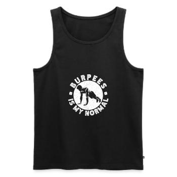 Gym Junkies Burpees Is My Normal Calisthenics - Men's Premium Organic Tank Top - black - Front - AI Model Male 178 light (178cm)