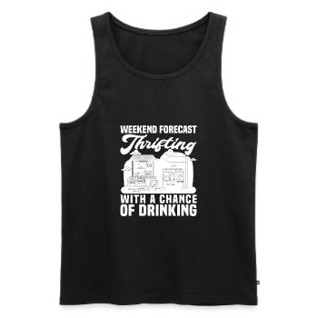 Thrift Shop Weekend Forecast Love Thrifting - Männer Premium Bio Tank Top - Schwarz - Vorne - Michal (187cm)