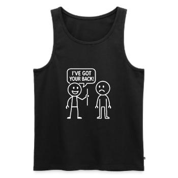 I Got Your Back Funny Stickman Sarcasm Friendship - Débardeur bio Premium Homme - noir - Devant - AI Model Male 178 light (178cm)