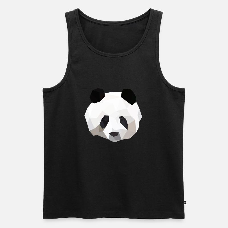 Panda - Männer Premium Bio Tank Top - Schwarz