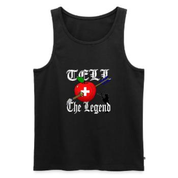 Wilhelm Tell Apfel - Männer Premium Bio Tank Top - Schwarz - Vorne - AI Model Male 178 light (178cm)
