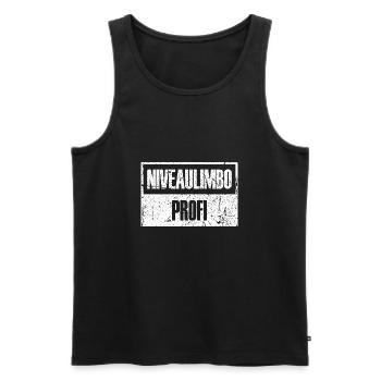 niveaulimbo profi - Männer Premium Bio Tank Top - Schwarz - Vorne - AI Model Male 178 light (178cm)