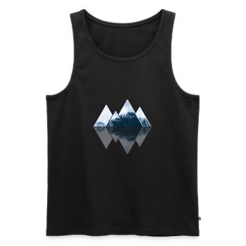 nature mountains geometry triangle mathematics - Men's Premium Organic Tank Top - black - Front - AI Model Male 178 light (178cm)