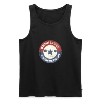weightlifting. weight lifting. gewichtheben. - Männer Premium Bio Tank Top - Schwarz - Vorne - AI Model Male 178 light (178cm)