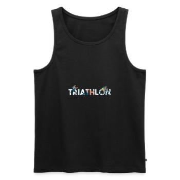 triathlon - Men's Premium Organic Tank Top - black - Front - Michal (187cm)