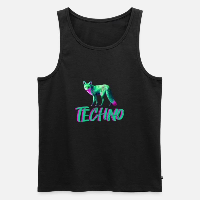 techno - Men's Premium Organic Tank Top - black