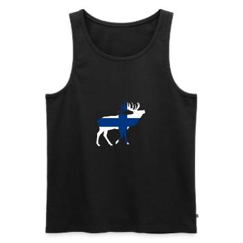 finnland Elch - Männer Premium Bio Tank Top - Schwarz - Vorne - Michal (187cm)