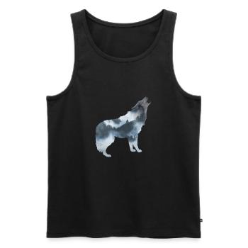 wolf im wald natur gebirge tier - Männer Premium Bio Tank Top - Schwarz - Vorne - AI Model Male 178 light (178cm)