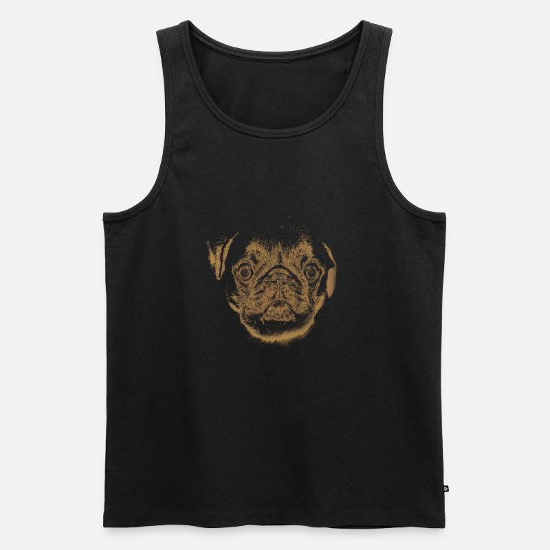 Mops - Männer Premium Bio Tank Top - Schwarz