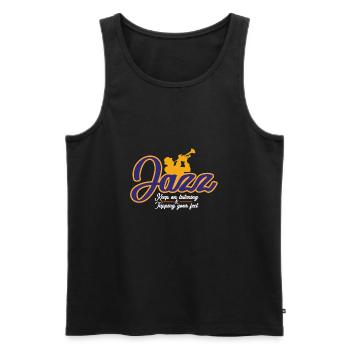Jazz - Männer Premium Bio Tank Top - Schwarz - Vorne - AI Model Male 178 light (178cm)