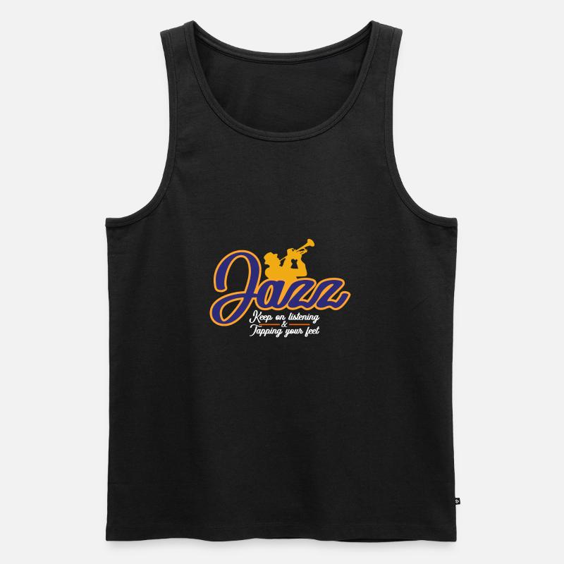 Jazz - Männer Premium Bio Tank Top - Schwarz