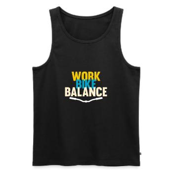 Work Bike Balance - Männer Premium Bio Tank Top - Schwarz - Vorne - Michal (187cm)