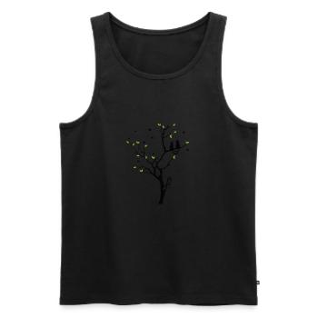 Arbre à chat Couple de chats Love Love Black - Débardeur bio Premium Homme - noir - Devant - Michal (187cm)