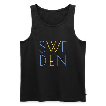 Sweden motif - Men's Premium Organic Tank Top - black - Front - AI Model Male 178 light (178cm)