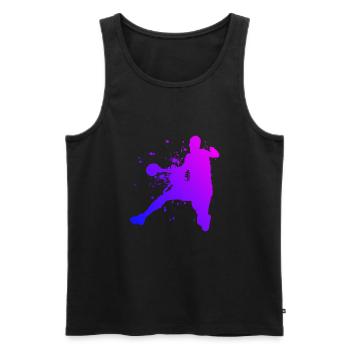 Joueuses de handball masculin Joueurs de handball - Débardeur bio Premium Homme - noir - Devant - Michal (187cm)