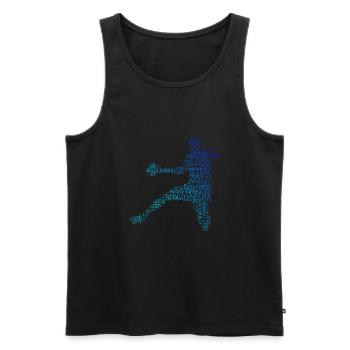 Joueurs de handball Handball masculin Handball féminin - Débardeur bio Premium Homme - noir - Devant - Michal (187cm)