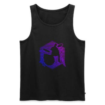 Drummer Drum Kit Ladies Drummer DrumSpie - Men's Premium Organic Tank Top - black - Front - Michal (187cm)