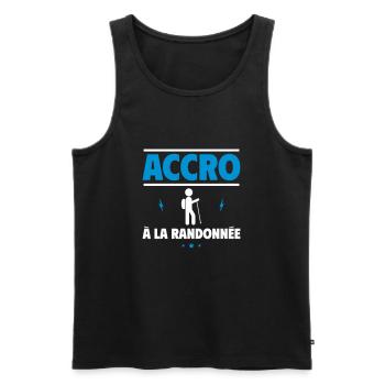 accro à la randonnée - Débardeur bio Premium Homme - noir - Devant - Michal (187cm)