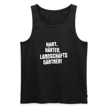 Hard, harder, landscaper - Men's Premium Organic Tank Top - black - Front - AI Model Male 178 light (178cm)