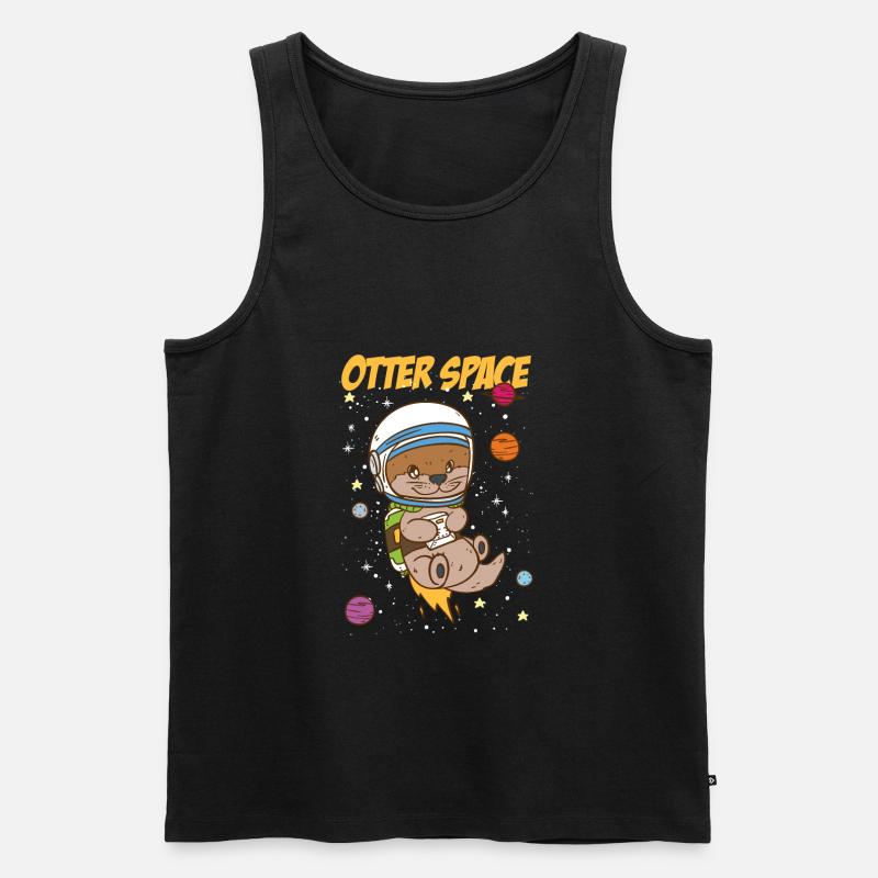 Otter Space | Outer Space - Männer Premium Bio Tank Top - Schwarz