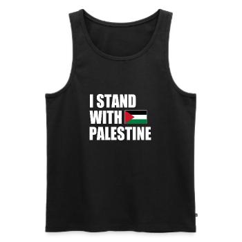 I stand with palestine - Männer Premium Bio Tank Top - Schwarz - Vorne - AI Model Male 178 light (178cm)