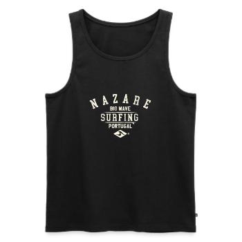 NAZARE BIG WAVE SURFING PORTUGAL - Men's Premium Organic Tank Top - black - Front - AI Model Male 178 light (178cm)