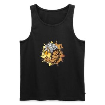 Eagle Fitness Biceps Strong No Pain no gain - Men's Premium Organic Tank Top - black - Front - Michal (187cm)