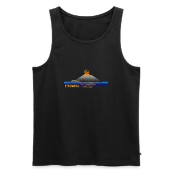 Stromboli volcano always active - Men's Premium Organic Tank Top - black - Front - AI Model Male 178 light (178cm)