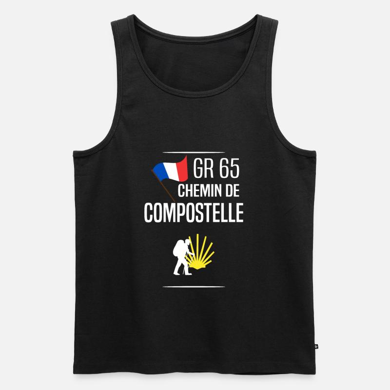 Compostela Weg - Männer Premium Bio Tank Top - Schwarz
