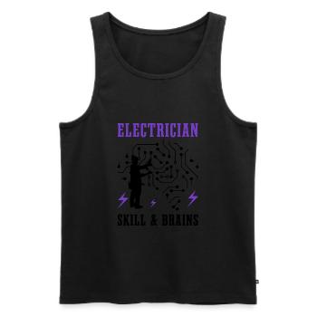Compétences d'électricien Electro Hobby Craftsman - Débardeur bio Premium Homme - noir - Devant - Michal (187cm)