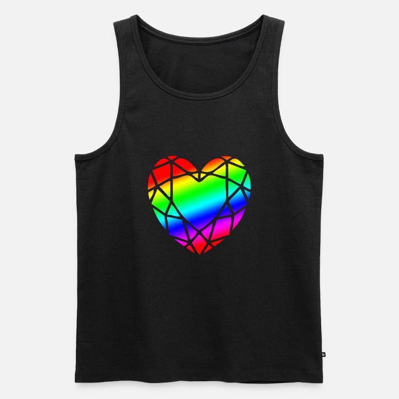 LGBTQ Pride Herz Diamantform - Männer Premium Bio Tank Top - Schwarz