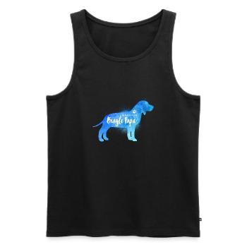 Liebender Beagle Papa - Männer Premium Bio Tank Top - Schwarz - Vorne - Michal (187cm)