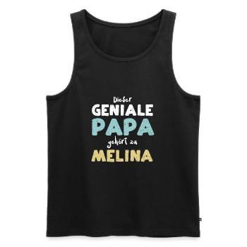 Dieser Geniale Papa Gehört Zu Me... - Männer Premium Bio Tank Top - Schwarz - Vorne - Michal (187cm)