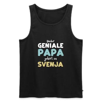 Dieser Geniale Papa Gehört Zu Sv... - Männer Premium Bio Tank Top - Schwarz - Vorne - AI Model Male 178 light (178cm)