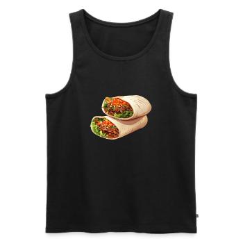 Döner Wrap Dürüm Culinary Street Food Design - Débardeur bio Premium Homme - noir - Devant - AI Model Male 178 light (178cm)