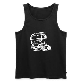 Truck 02 - Men's Premium Organic Tank Top - black - Front - AI Model Male 178 light (178cm)
