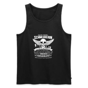 Schneiderin Shirt-Imaginär - Männer Premium Bio Tank Top - Schwarz - Vorne - Michal (187cm)