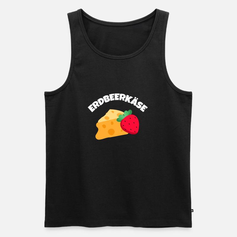 Erdbeerkaese w - Männer Premium Bio Tank Top - Schwarz