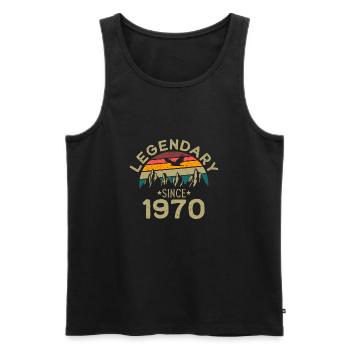 Legendary since 1970. Retro 1970 birthday - Men's Premium Organic Tank Top - black - Front - Michal (187cm)