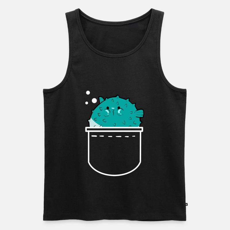 Kugelfisch - Männer Premium Bio Tank Top - Schwarz