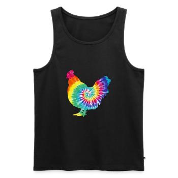 Funny chicken Lopver tie dye - Men's Premium Organic Tank Top - black - Front - Michal (187cm)